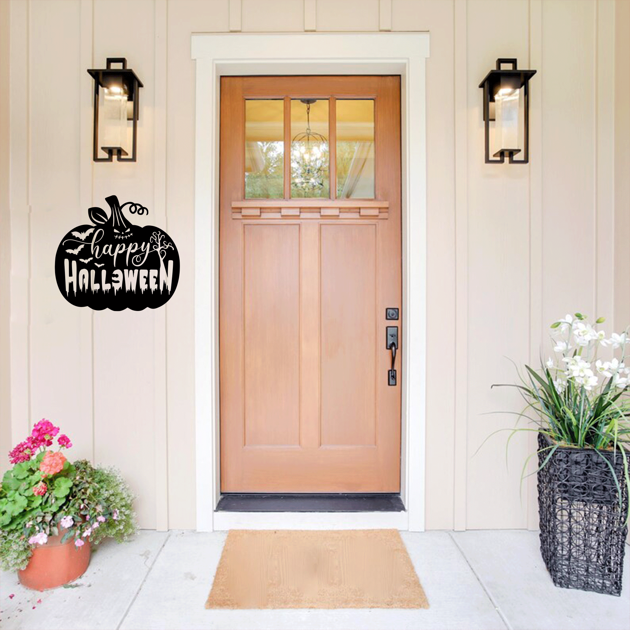 Happy Halloween Pumpkin Metal Wall Art