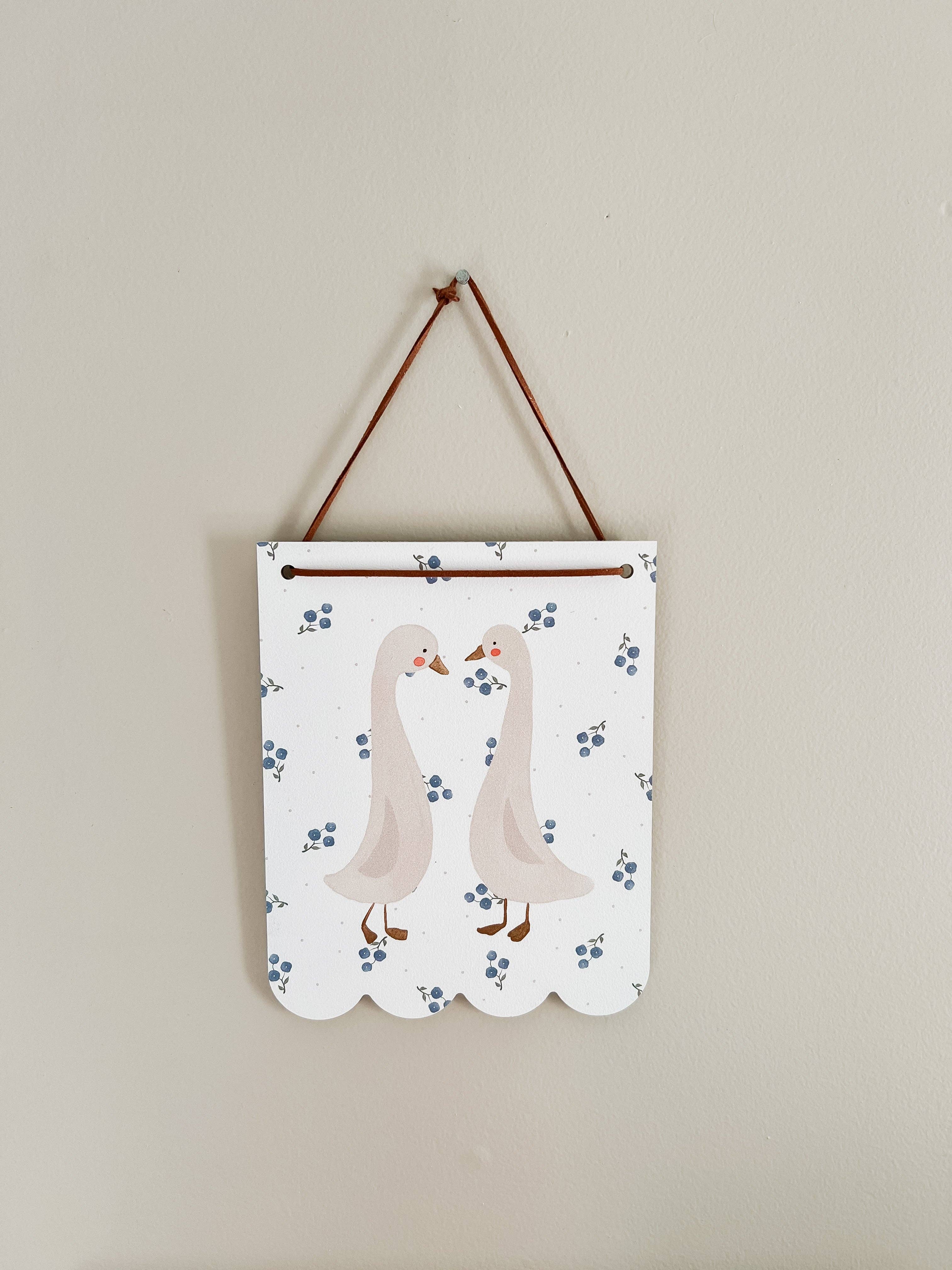 Swan & Floral Hanging Wall Art