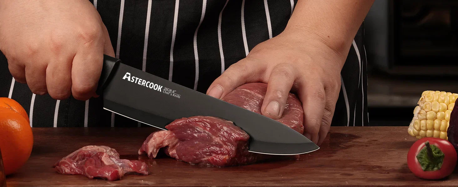 15-Piece Kitchen Knife Set with Block & Built-in Sharpener – Dishwasher Safe German Stainless Steel Knives