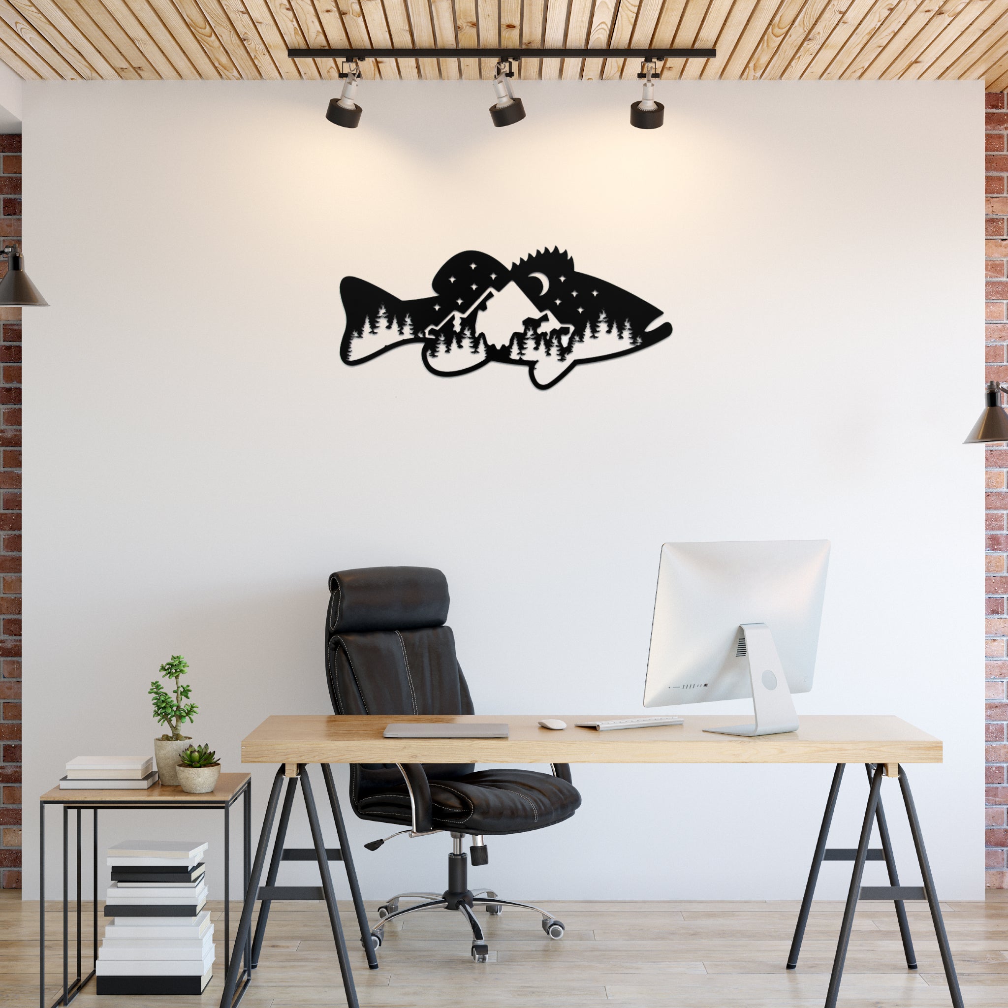 Bass Fish Design - Metal Wall Art