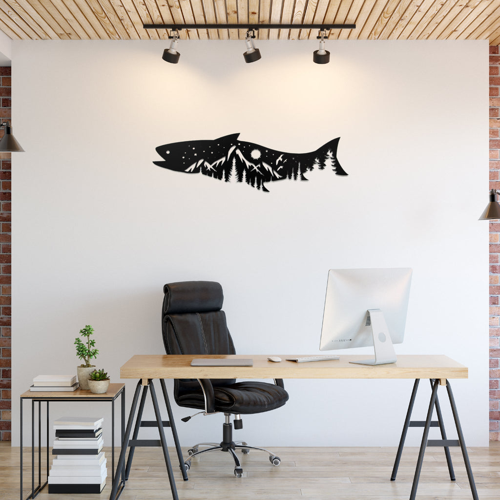 Salmon Fish Design - Metal Wall Art