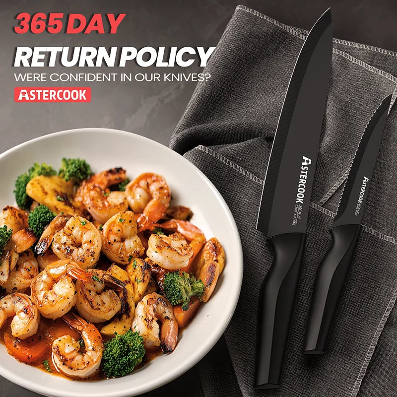 15-Piece Kitchen Knife Set with Block & Built-in Sharpener – Dishwasher Safe German Stainless Steel Knives