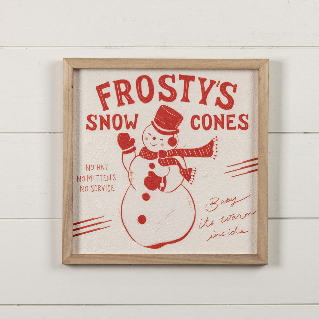 Frosty Print with Wood Frame