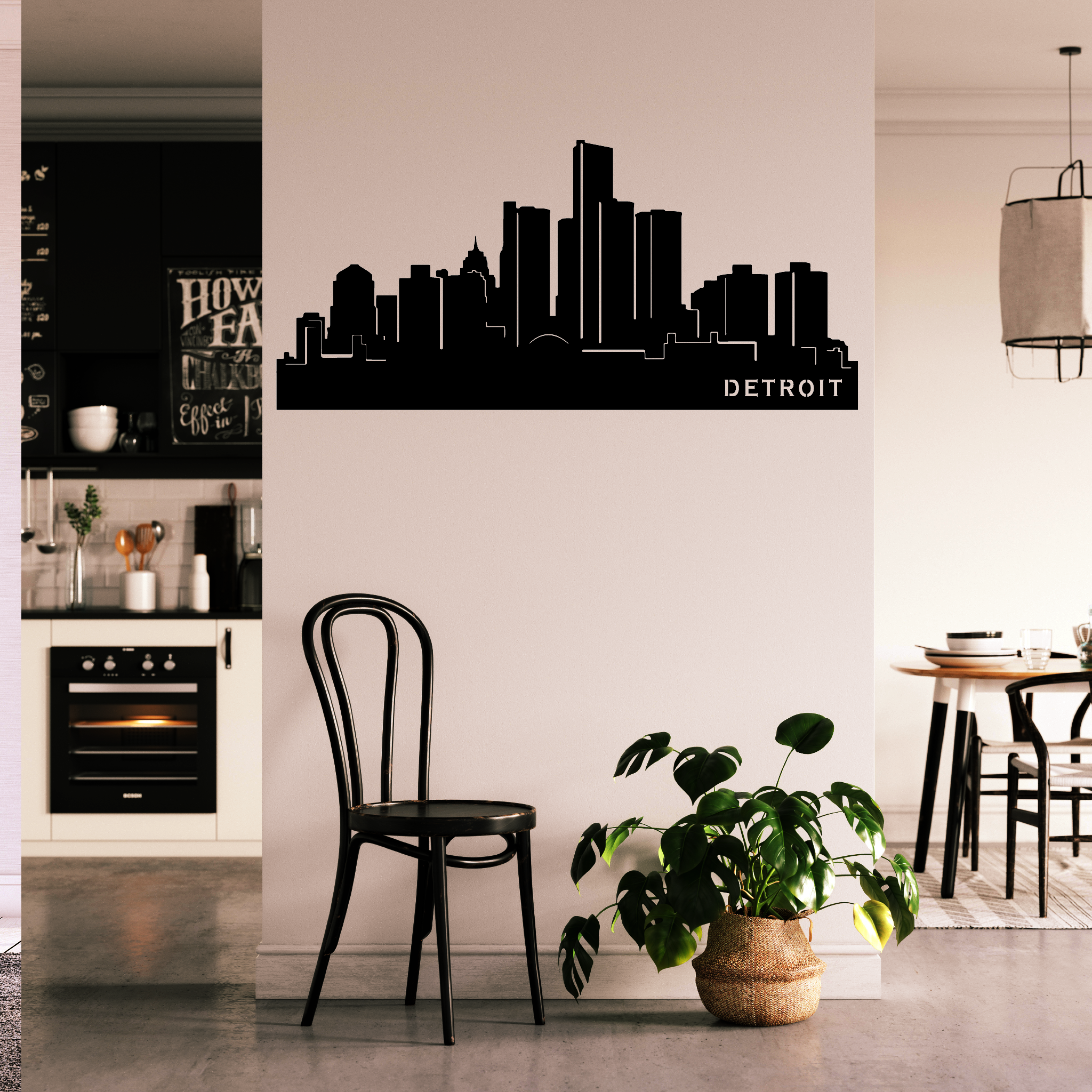 Detroit Skyline - Metal Wall Art