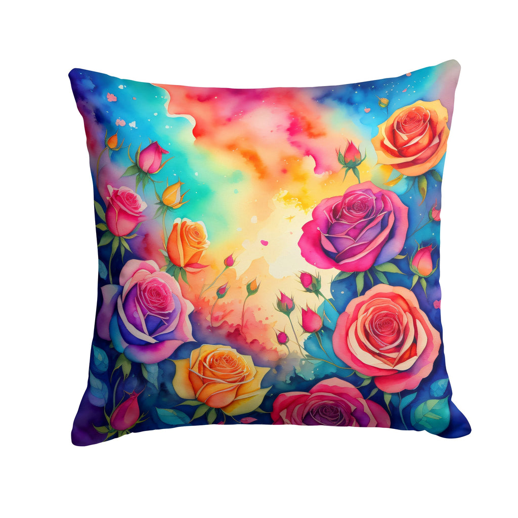 Colorful Roses Throw Pillow