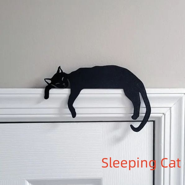 Metal Adorable Cat Door Topper