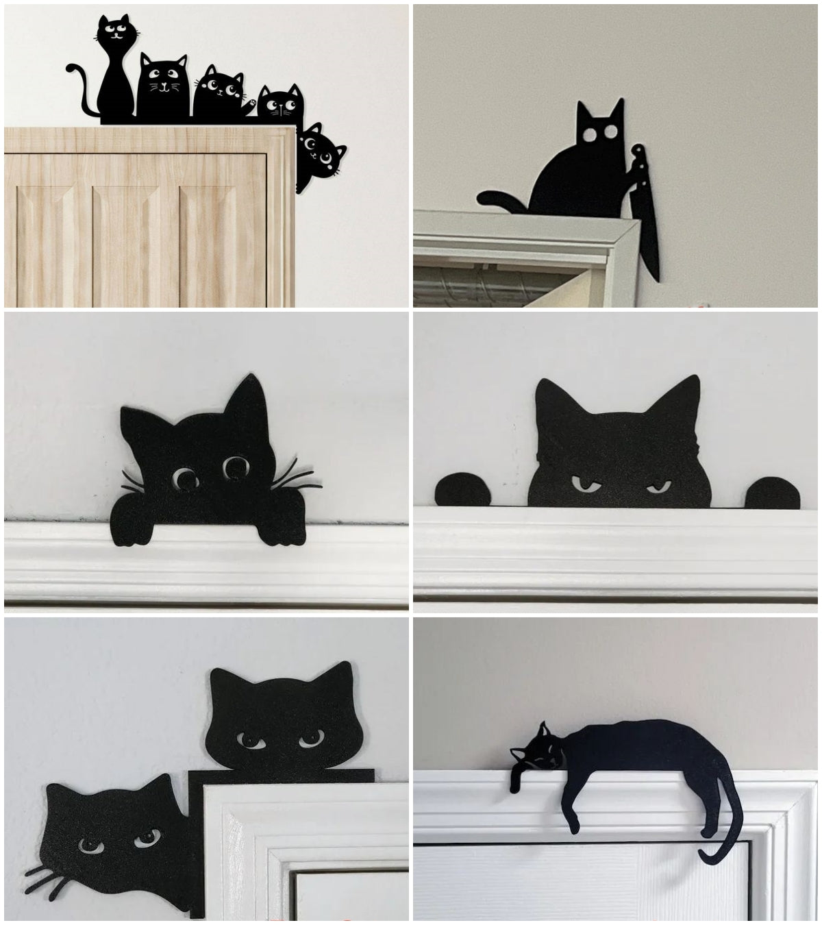 Metal Adorable Cat Door Topper