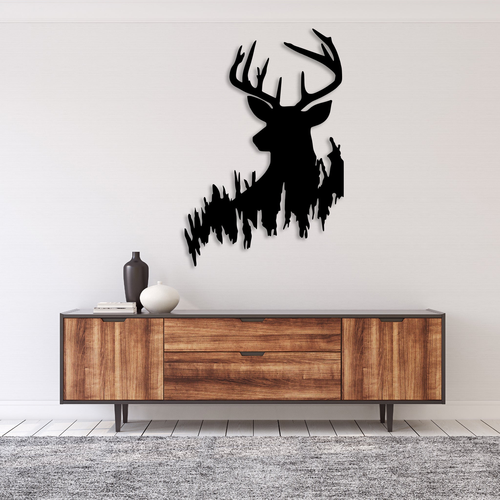 Deer In The Woods - Metal Wall Art