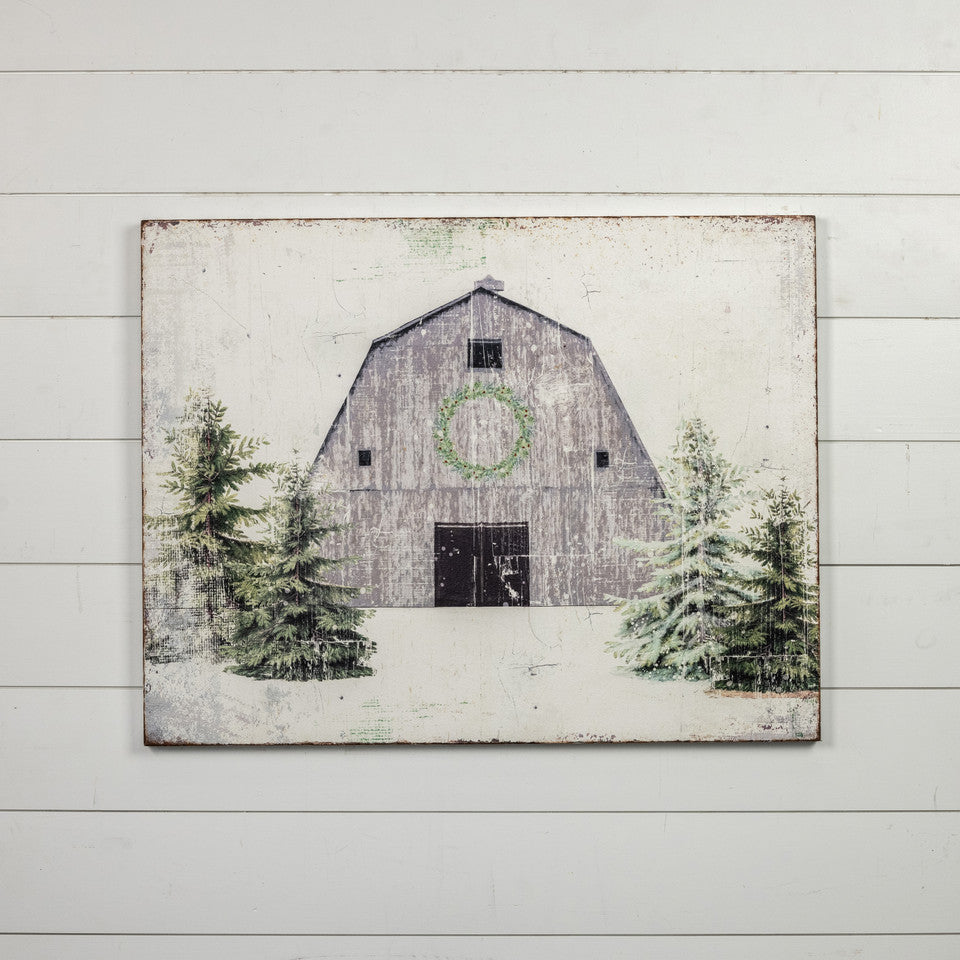 Winter Barn Scene