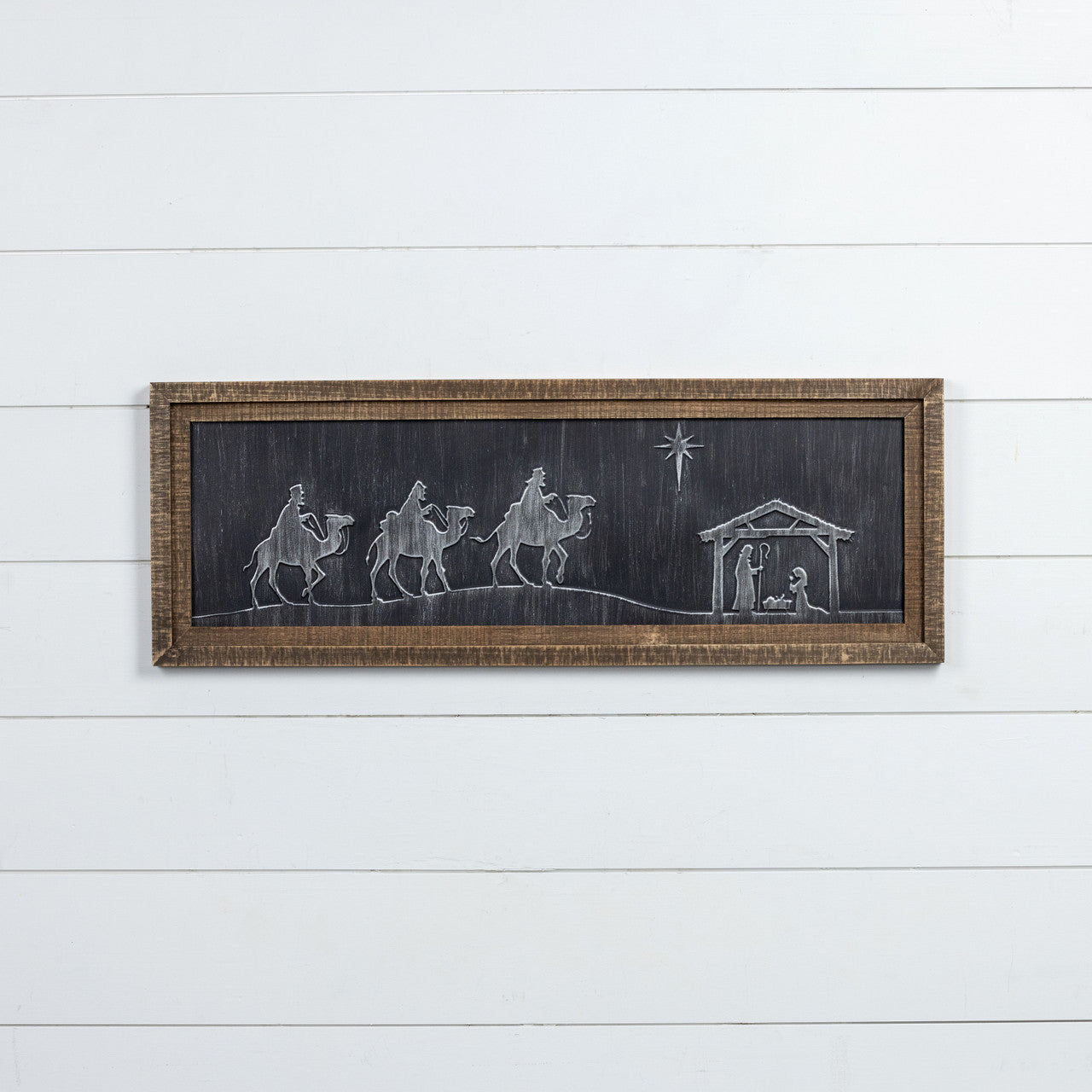 Framed Metal Nativity Scene