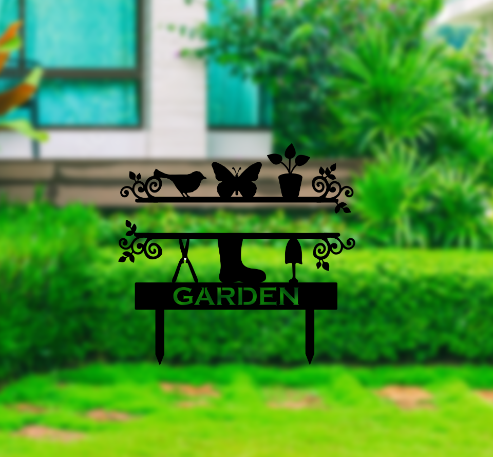Personalized Garden Metal Stake - Metal Art