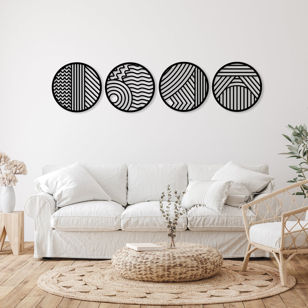 Modern Circles (4 Piece Set) - Metal Wall Art