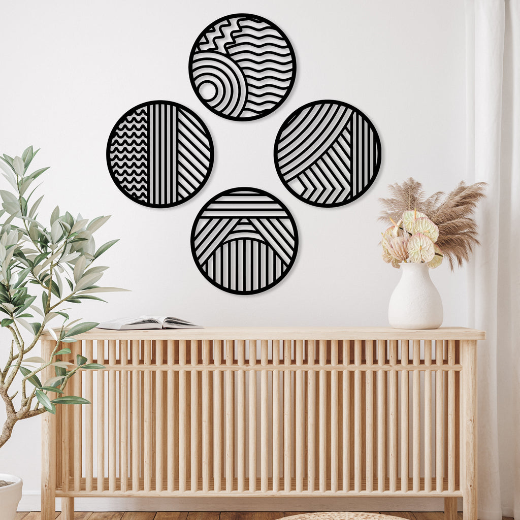 Modern Circles (4 Piece Set) - Metal Wall Art