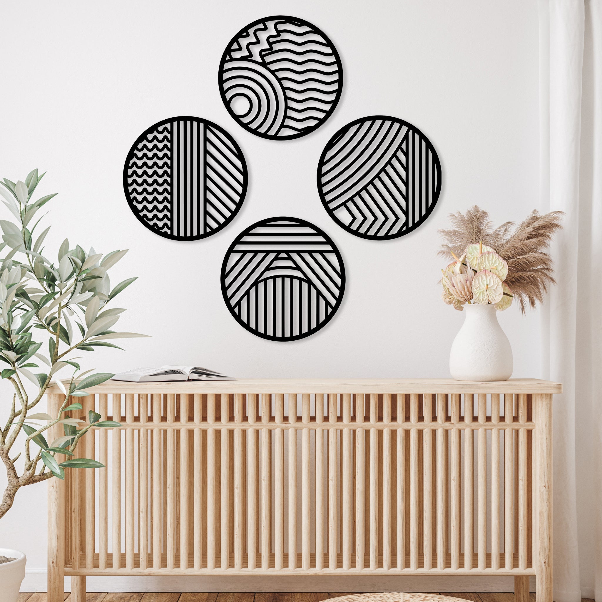 Modern Circles (4 Piece Set) - Metal Wall Art