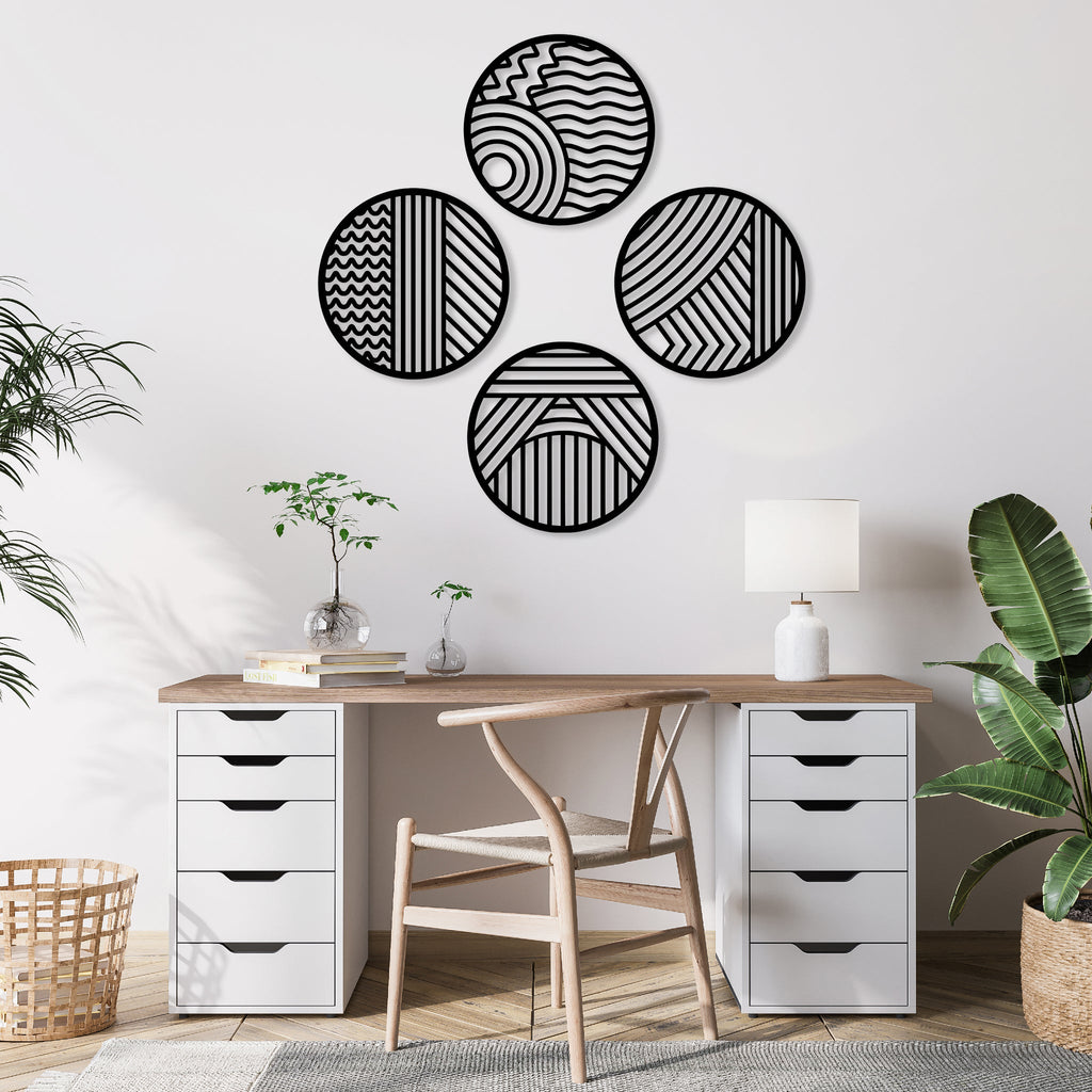 Modern Circles (4 Piece Set) - Metal Wall Art