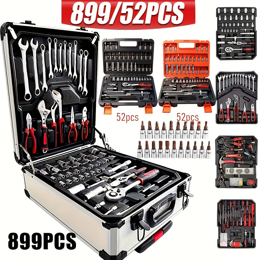 899/52PCS Professional Tool Set Portable Household & Car Repair Maintenance Kit