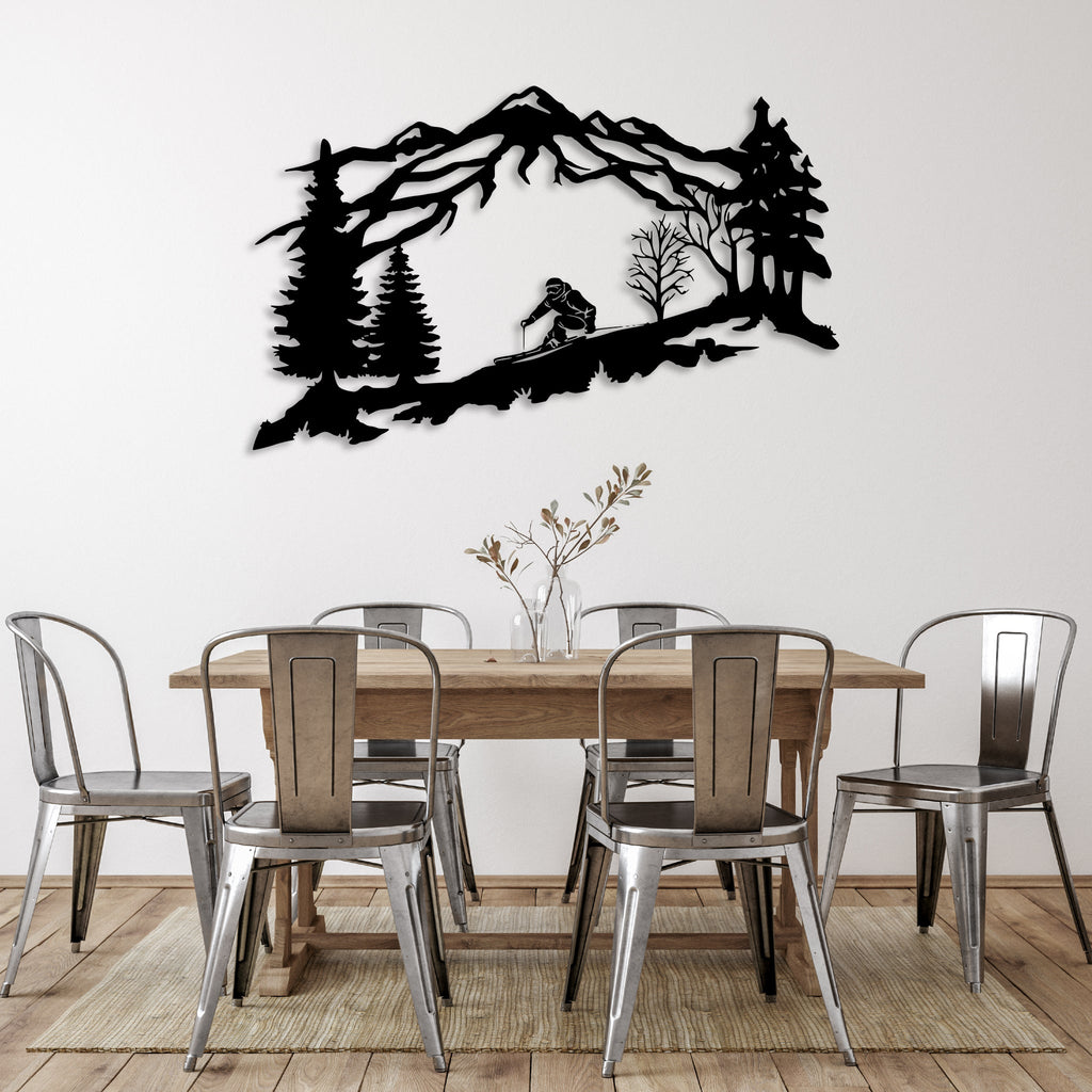 Mountain Skier - Metal Wall Art