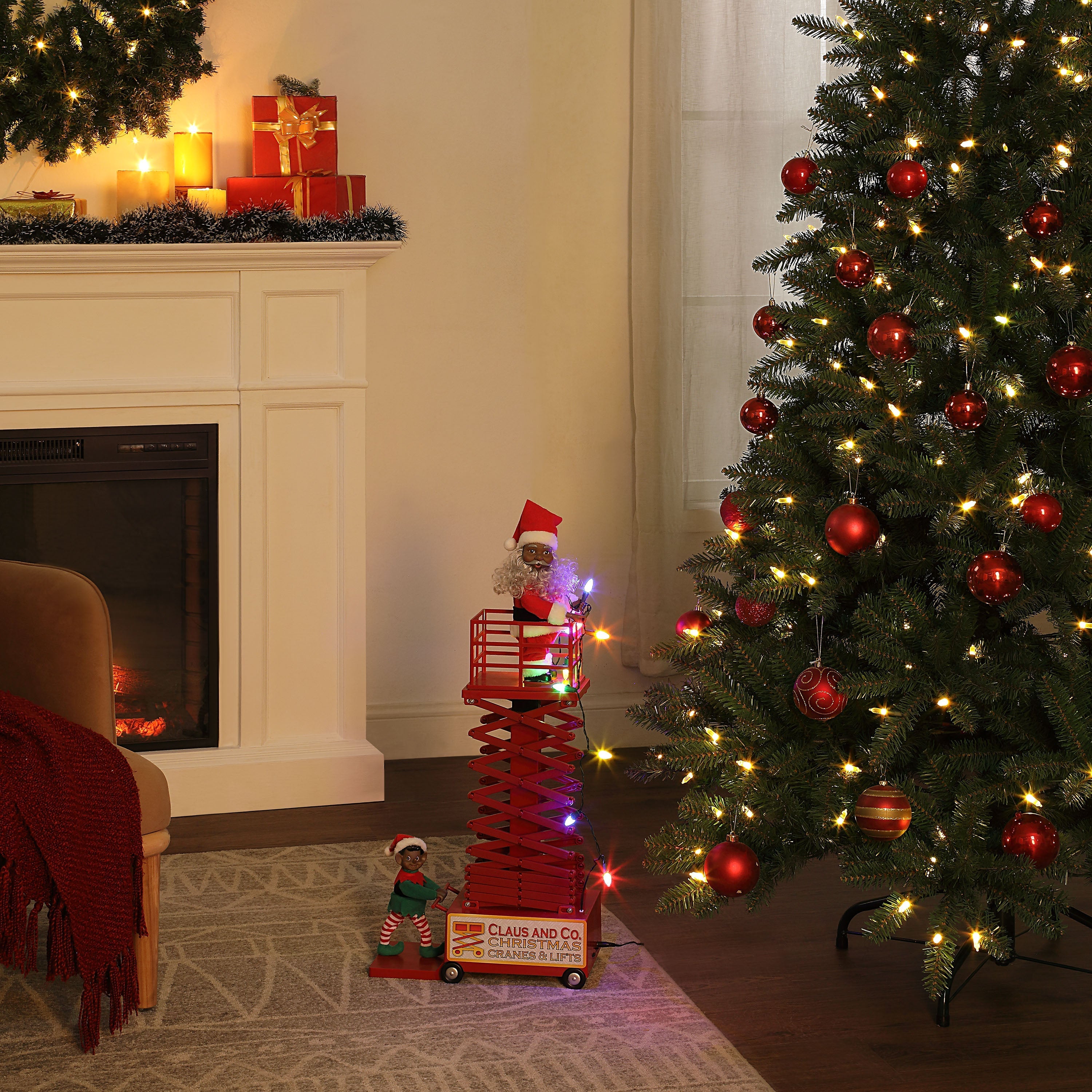 50 in. Animated and Musical Lift - Black Santa