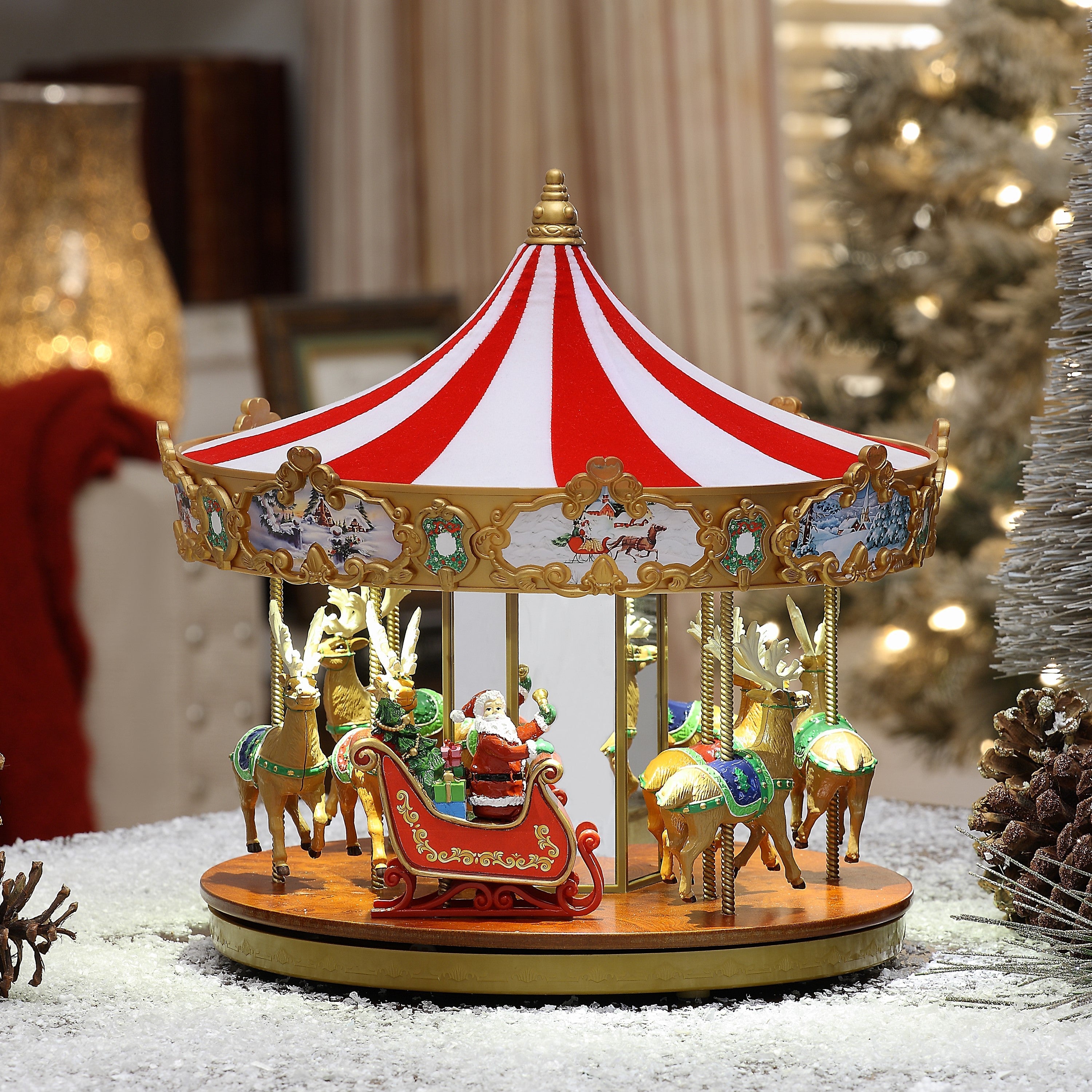 12 in. Animated Very Merry Carousel