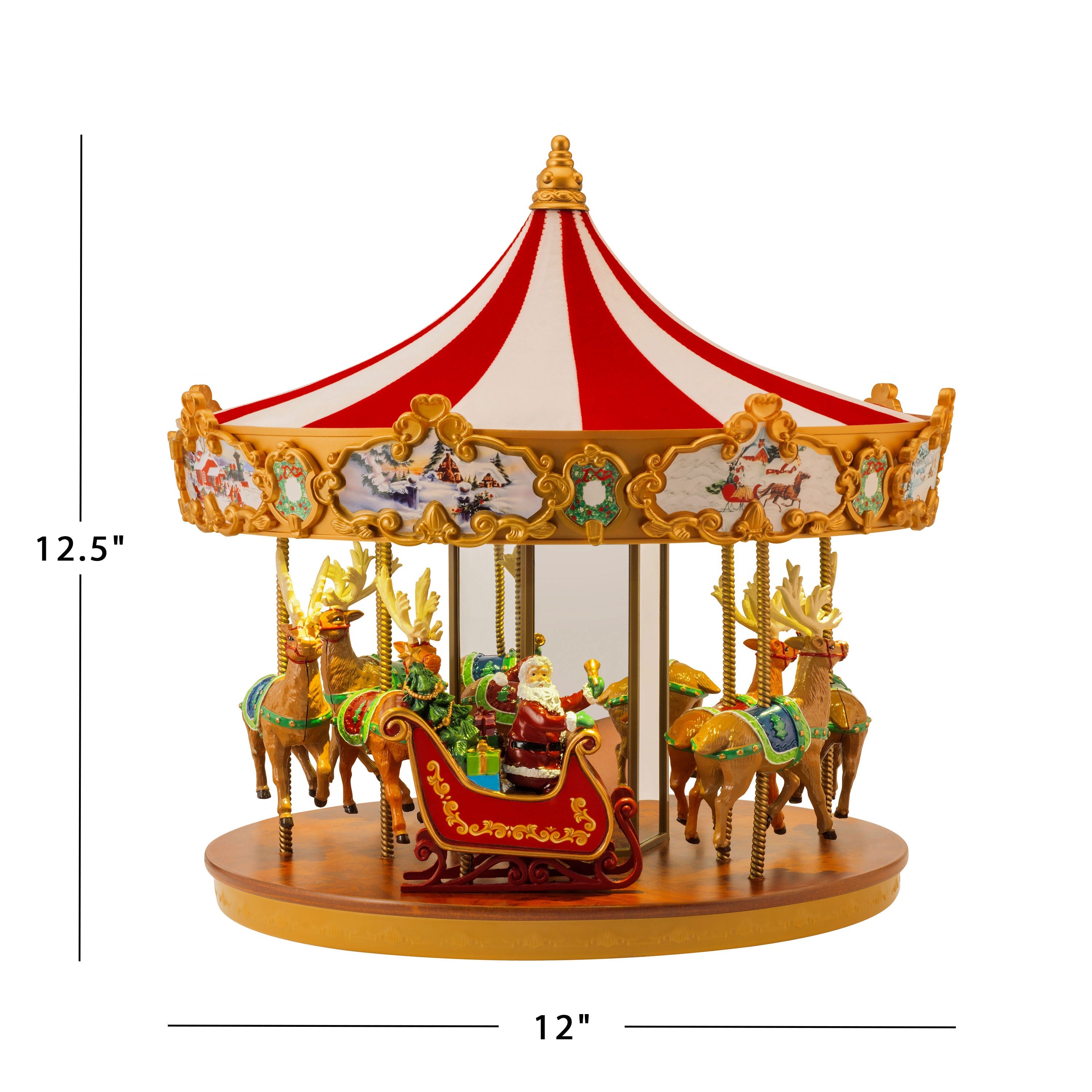 12 in. Animated Very Merry Carousel
