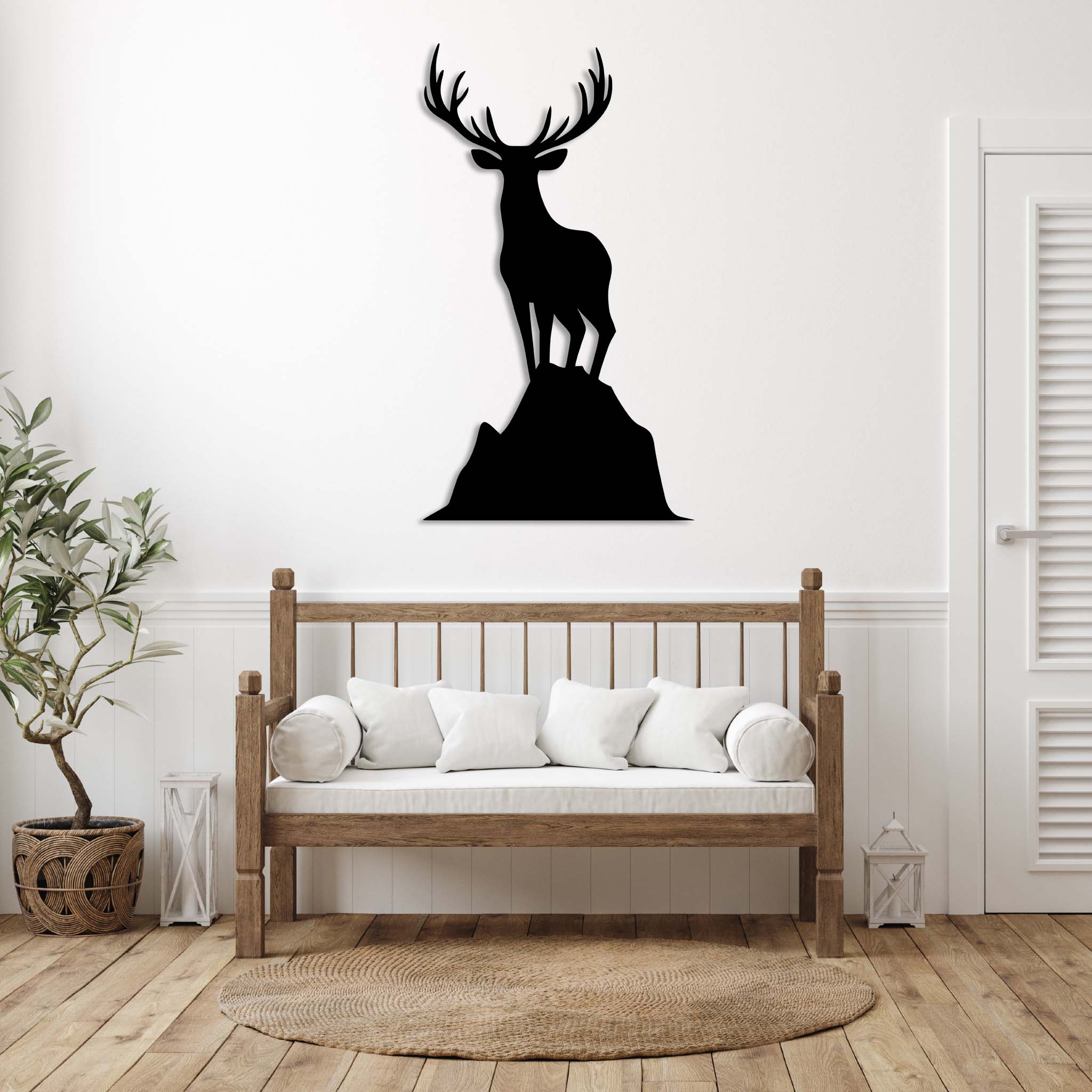 Overlooking Deer - Metal Wall Art