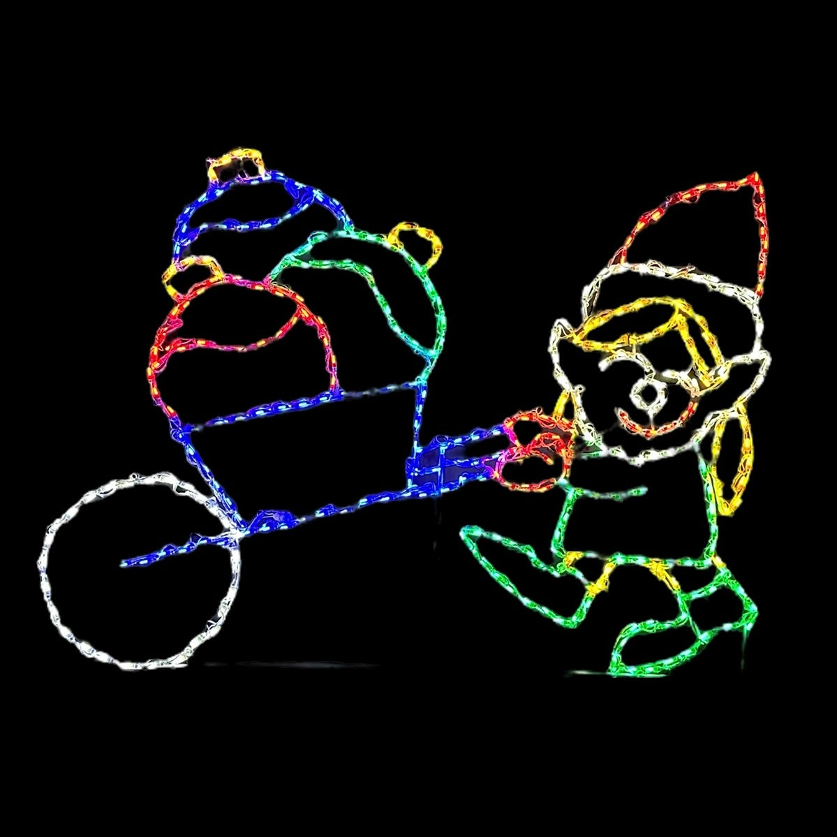 Girl Elf Wheel Barrow carrying Ornaments