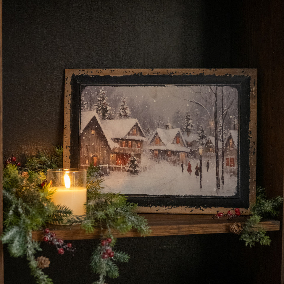 Cozy Christmas Village Print