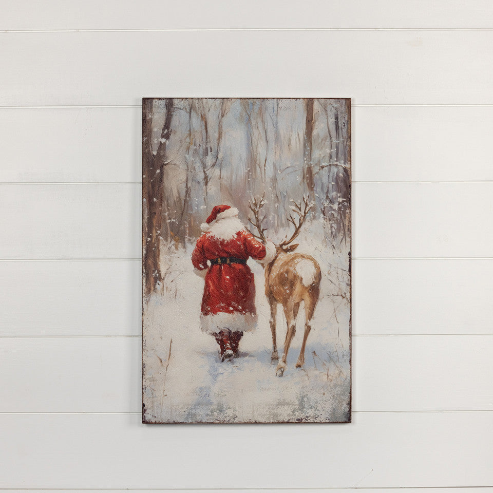 Santa with Deer Print