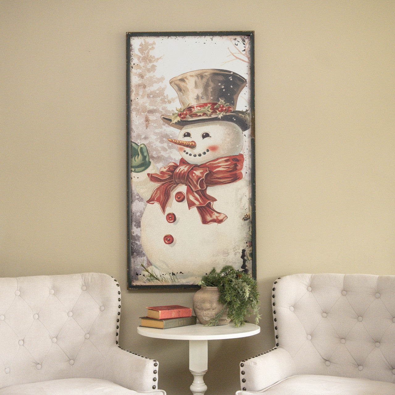 Snowman with Red Bow