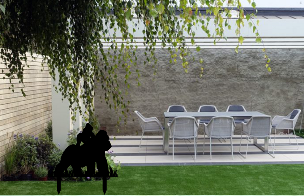 Gorillas Garden Stakes - Metal Art