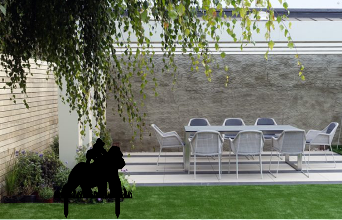 Gorillas Garden Stakes - Metal Art