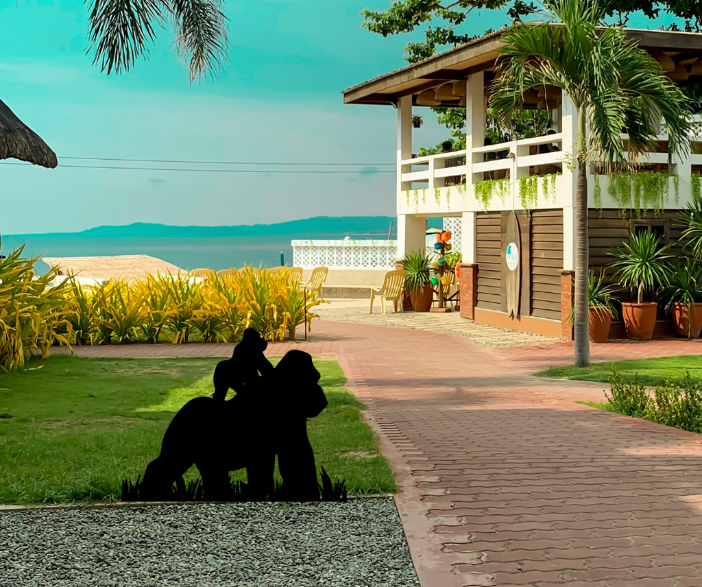 Gorillas Garden Stakes - Metal Art