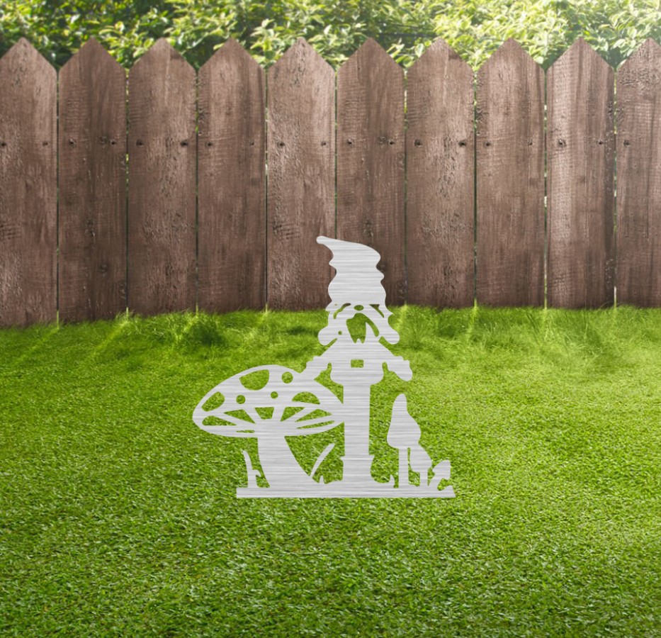 Gnome Garden Stakes - Metal Art