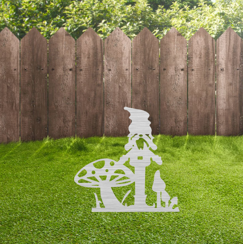 Gnome Garden Stakes - Metal Art