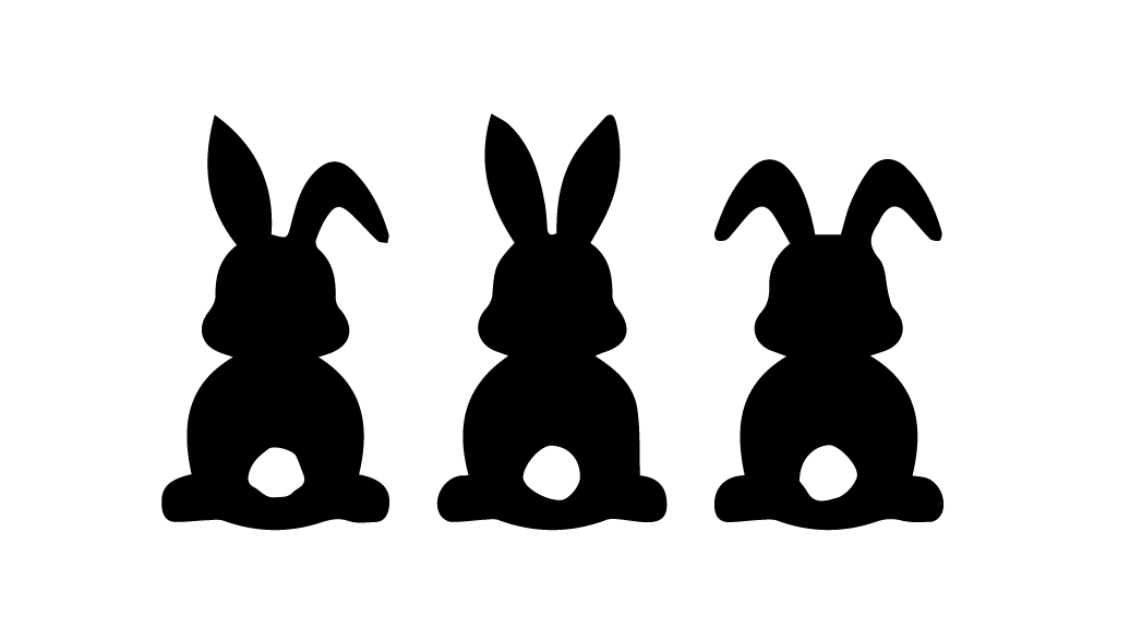 Set of 3 Bunnies Garden Stakes - Metal Art