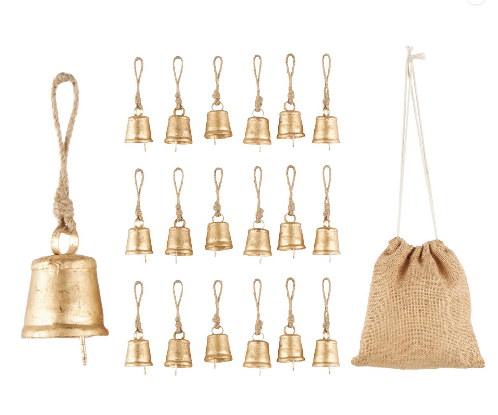 Gold Metal Tibetan Bell Set