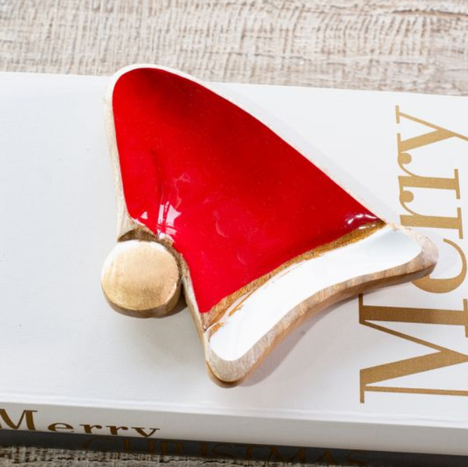 Wood Santa Hat Dish