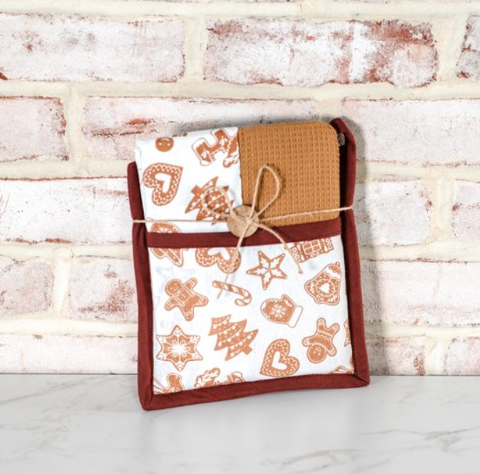 Gingerbread Cookie Potholder Towel Set