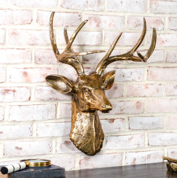 Antique Gold Deer Head