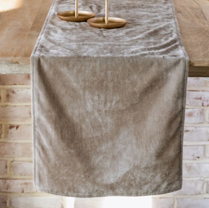 Latte Velvet Table Runner