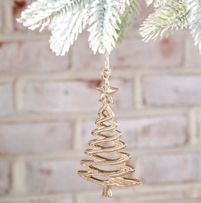 Gold Twisted Tree Ornament
