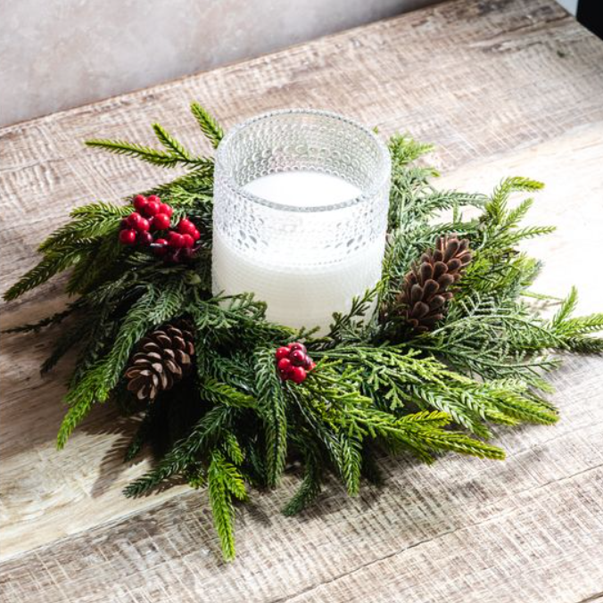 Berry Pinecone Candle Ring