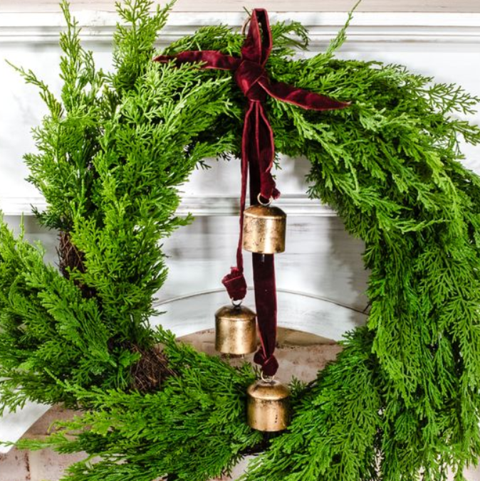 Burnt Gold Maroon Velvet Bell Hanger