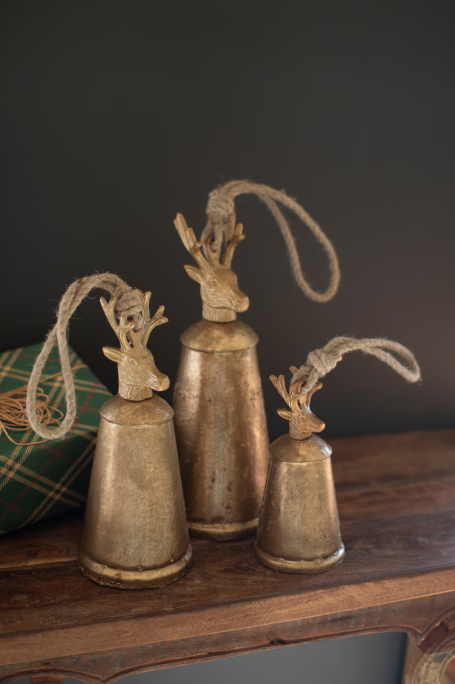 Christmas Bells with Deer Finials
