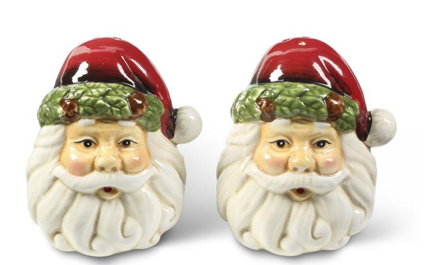 Santa Face Salt + Pepper Shaker Set