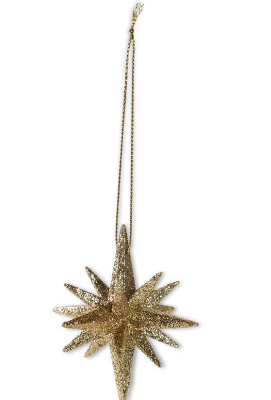 Gold Glitter Star Ornament