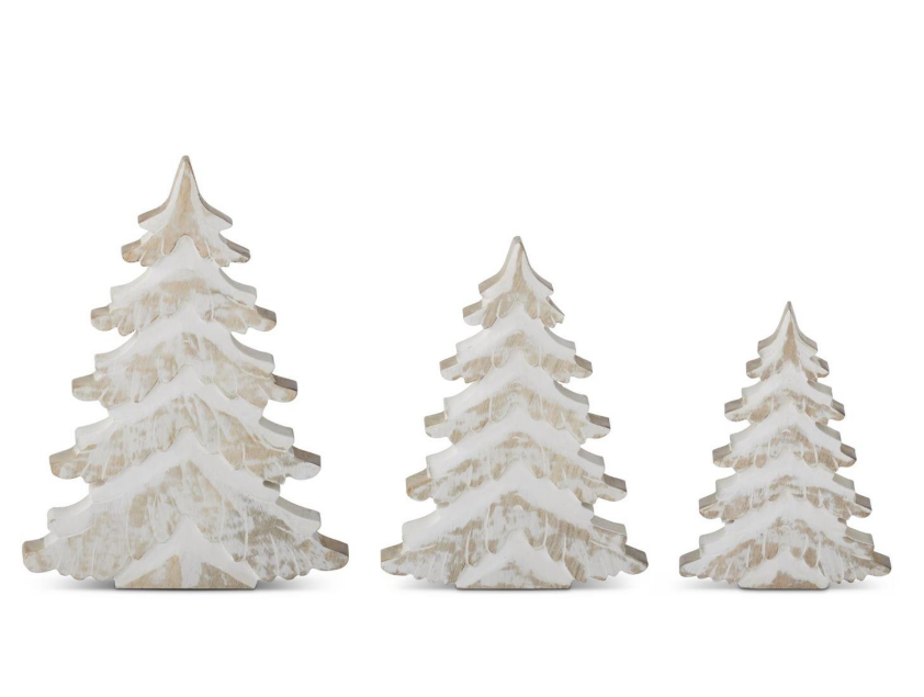 Whitewashed Mango Wood Christmas Trees
