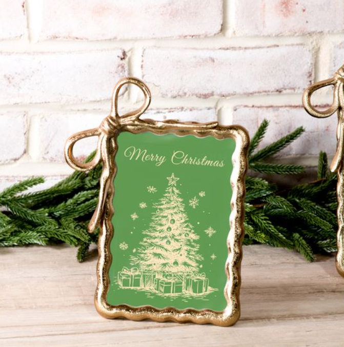 Gold Ribbon Photo Frame