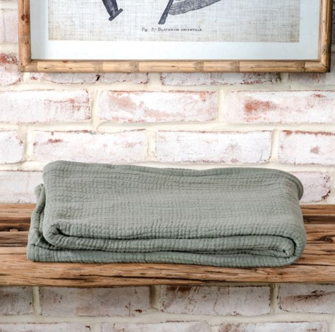 Burnt Olive Cotton Throw
