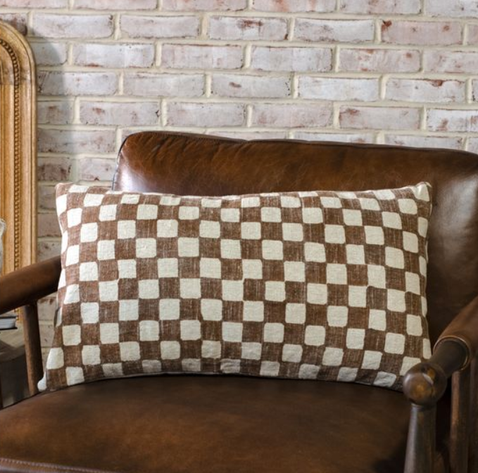 Brown Check Pillow
